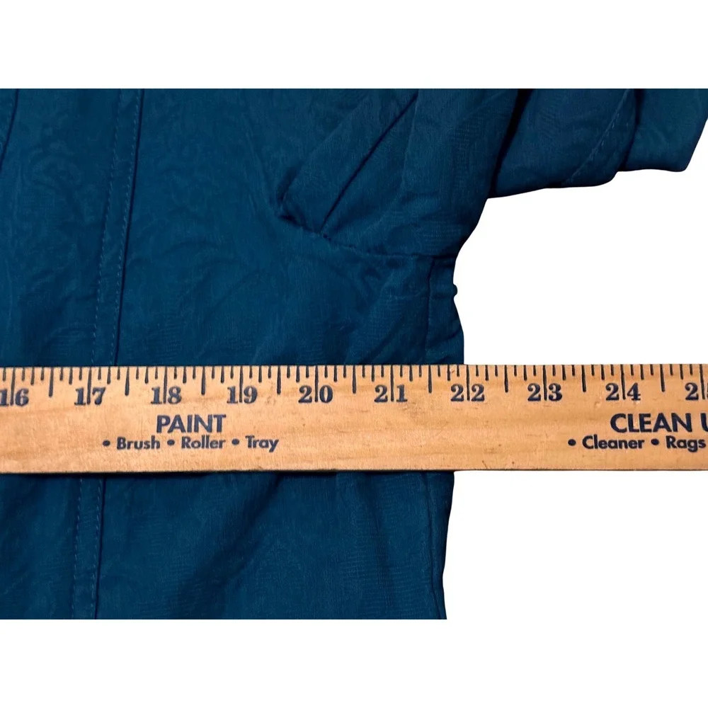 Coldwater Creek Womens Jacket Size 16 Teal Long Sleeve‎ 2 Pockets 100% Cotton